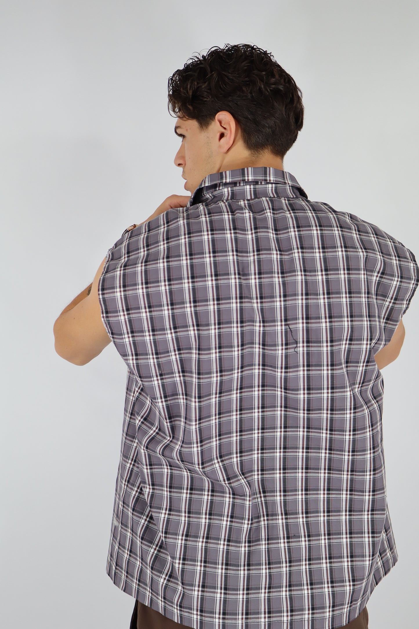 CAMICIA CANOTTA QUADRI BLU