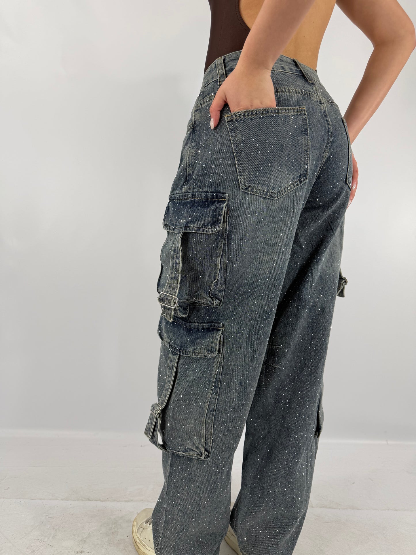 JEANS CARGO BRILLANTINI