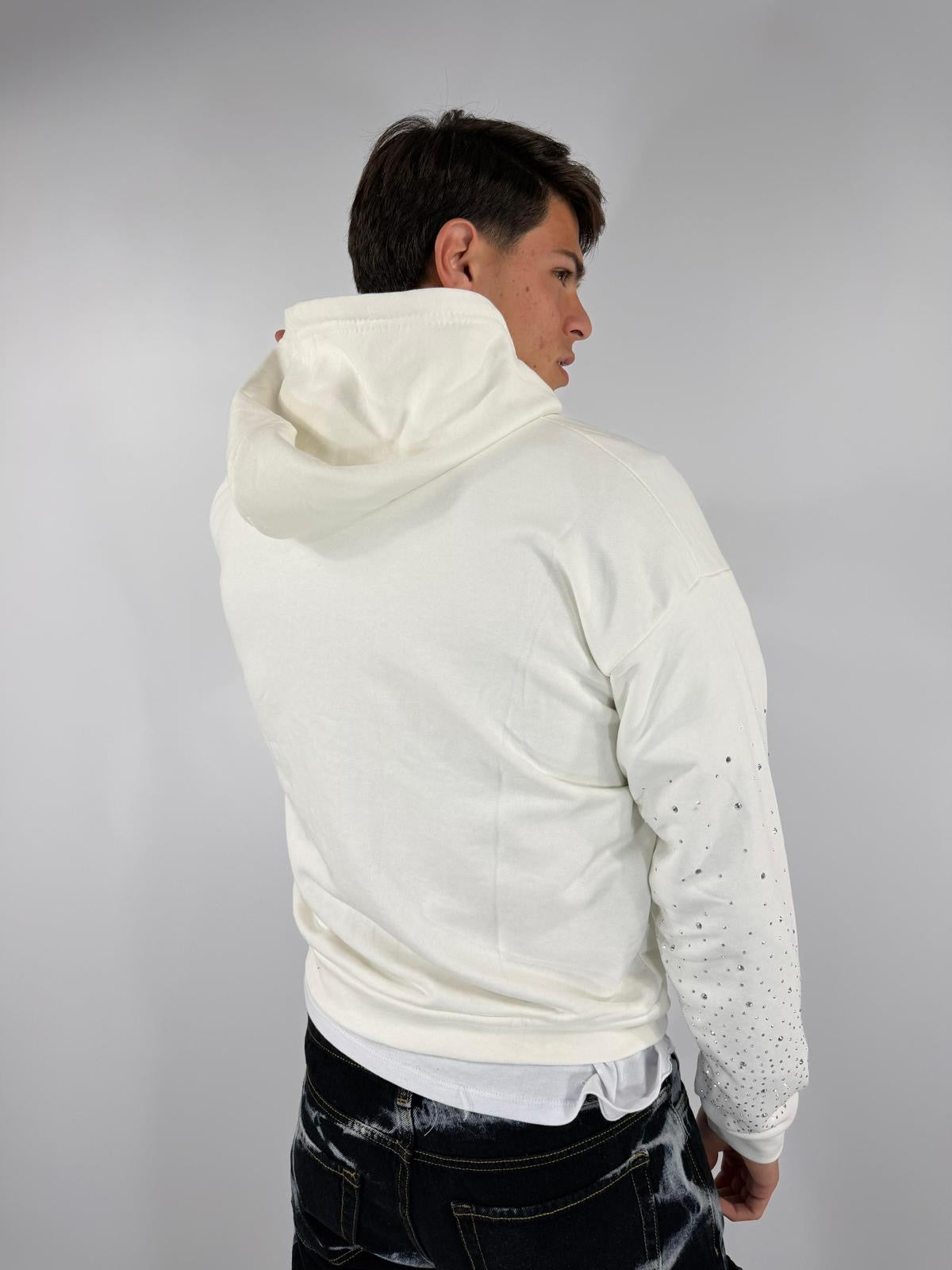 FELPA ZIP GLITTER-BIANCA (coll.primavera)
