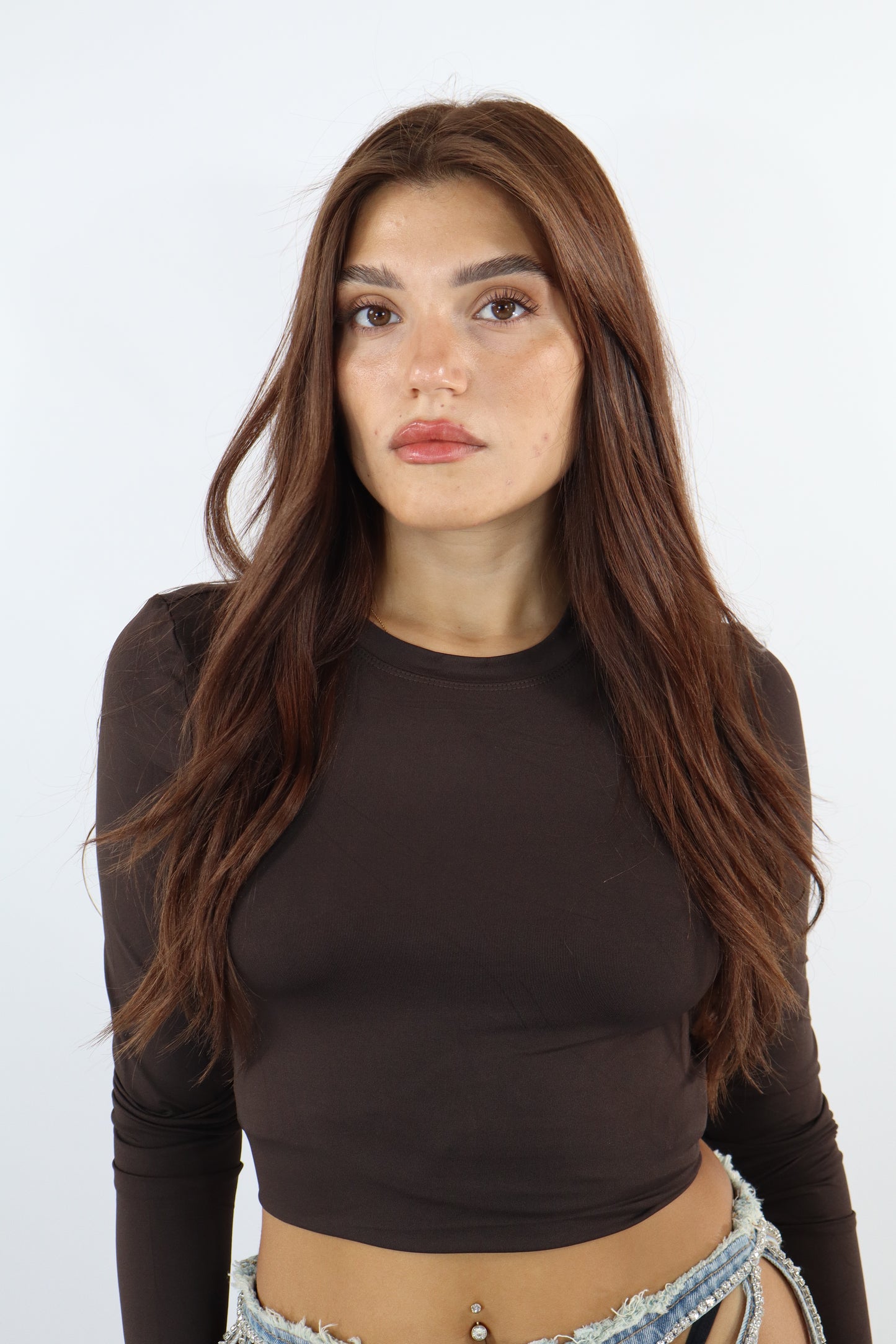 MAGLIA INCROCIATA MARRONE