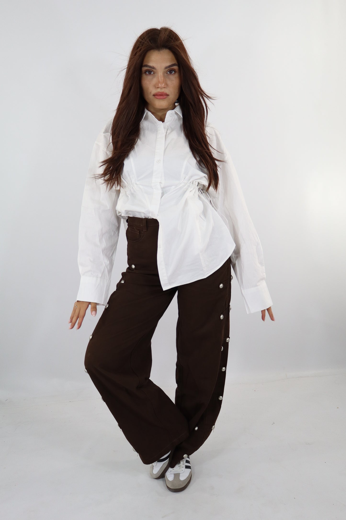 PANTALONI WIDE LEG BOTTONI
