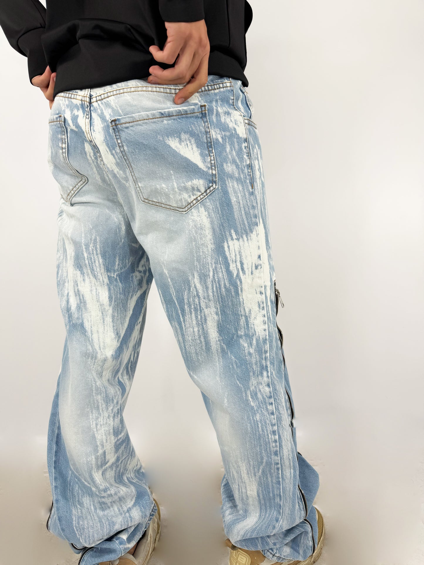 JEANS FLARE ZIP MARMO