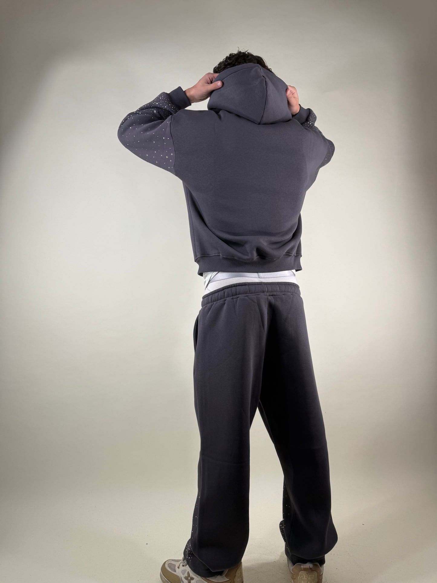 COORDINATO TUTA GRIGIO BRILLANTINI