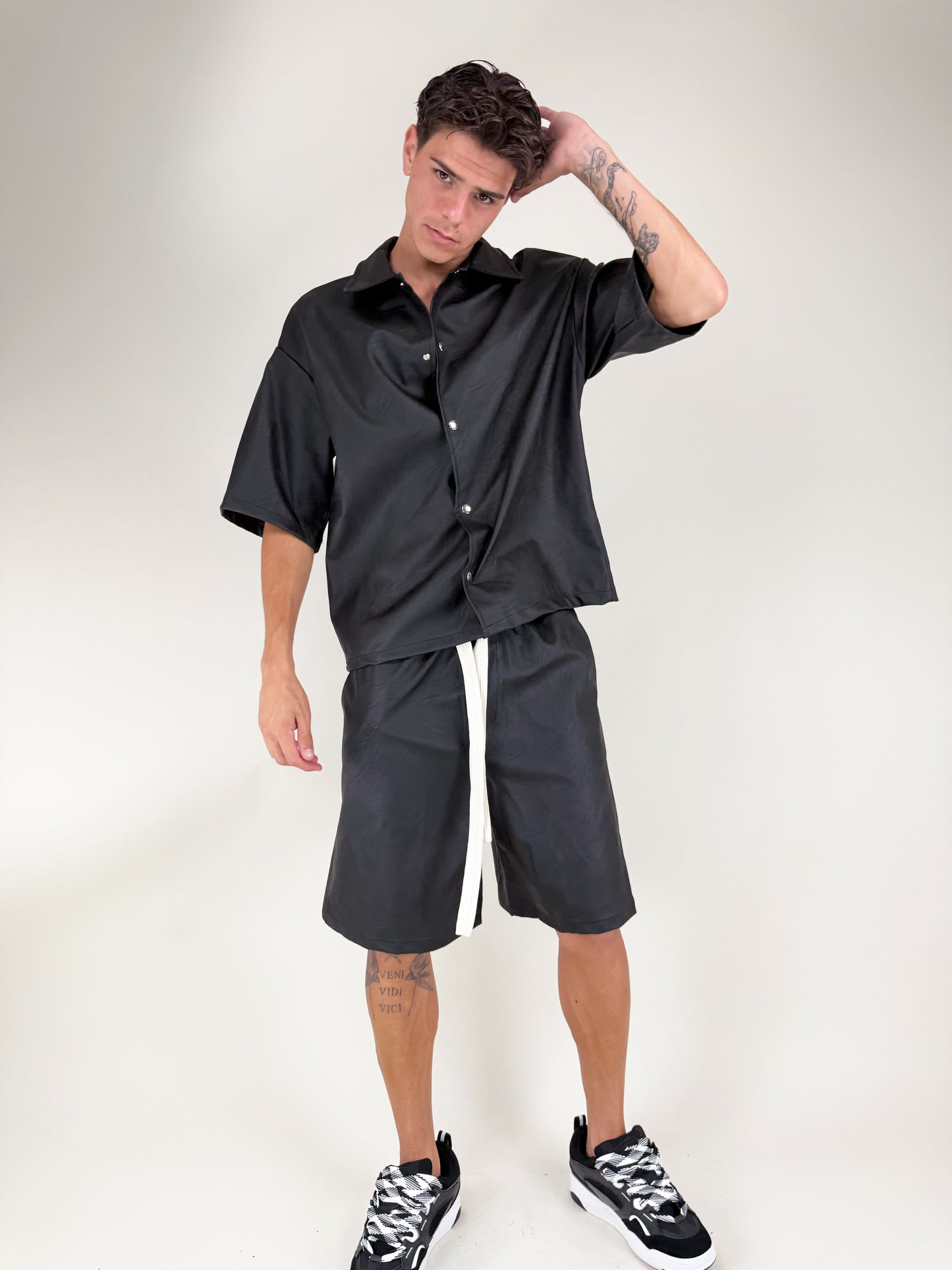 COORDINATO ECOPELLE-NERO