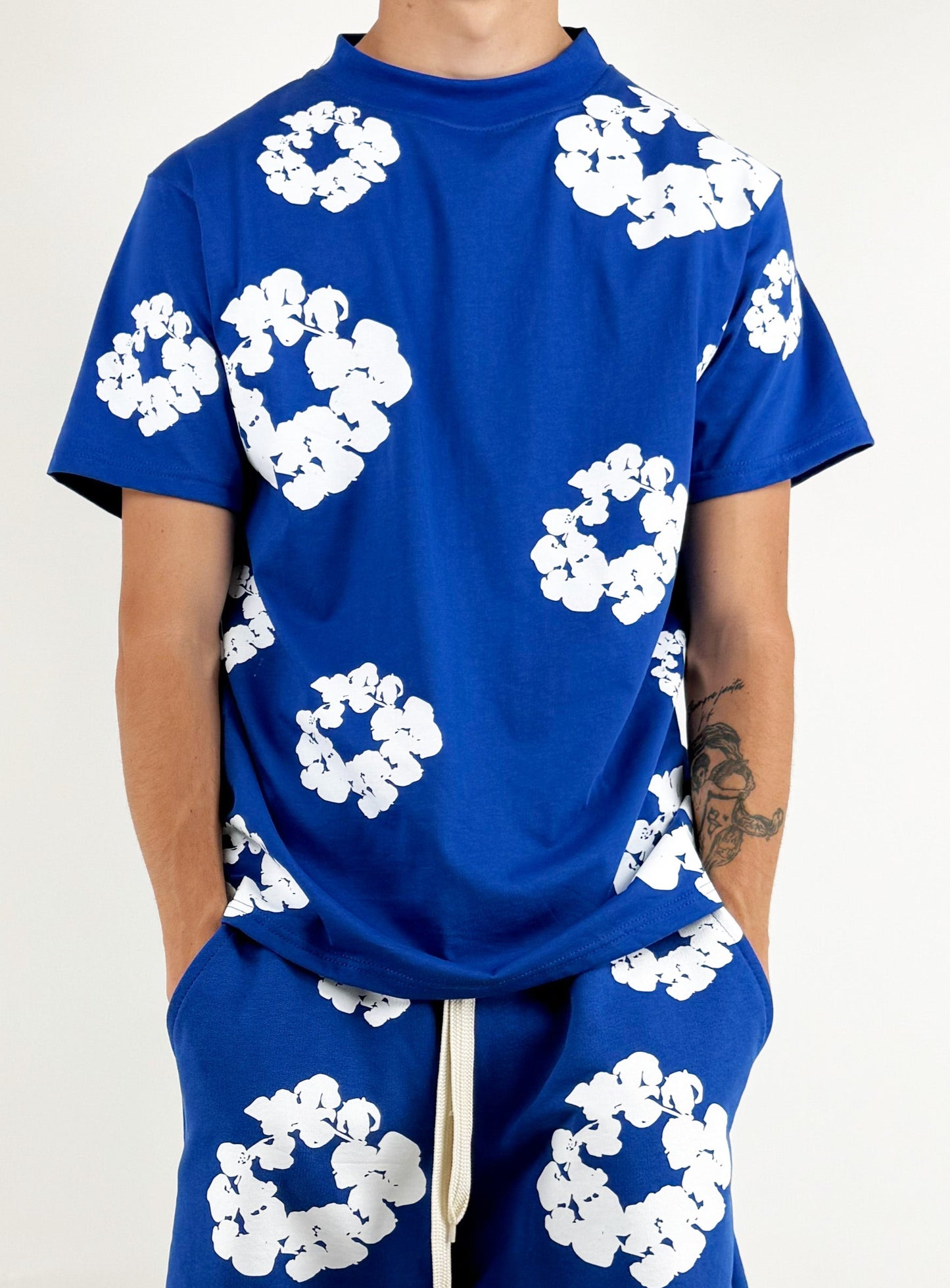 COORDINATO FIORI - BLU ROYAL