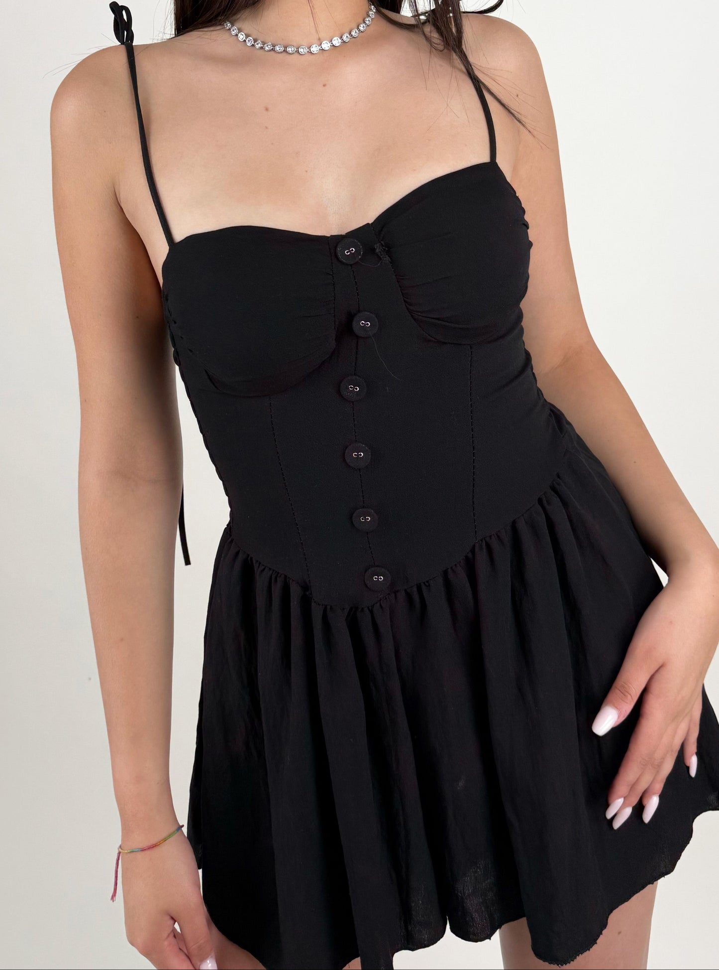 ABITO NERO PLAYSUIT BOTTONI