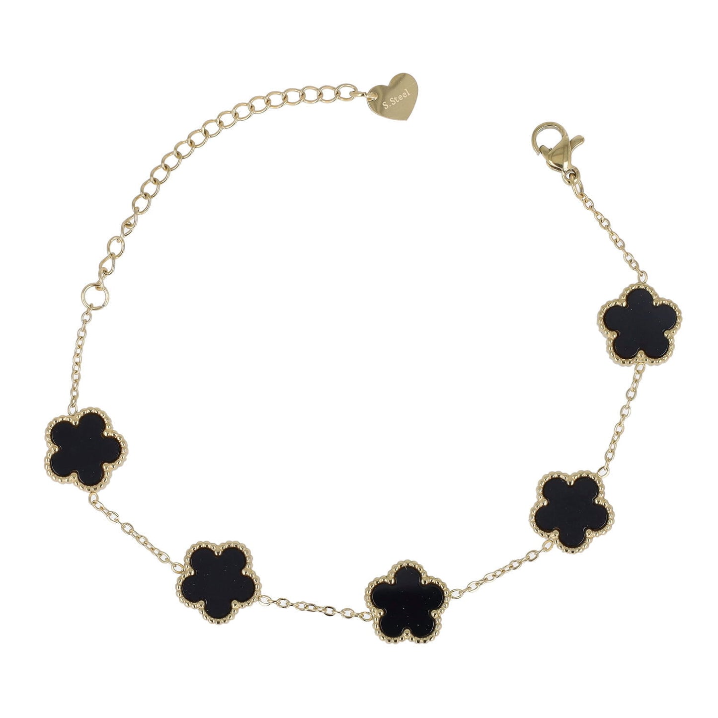 BRACCIALE GOLD FIORI - NERO