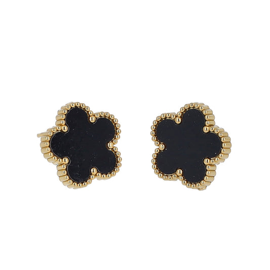 ORECCHINI GOLD FIORI - NERO