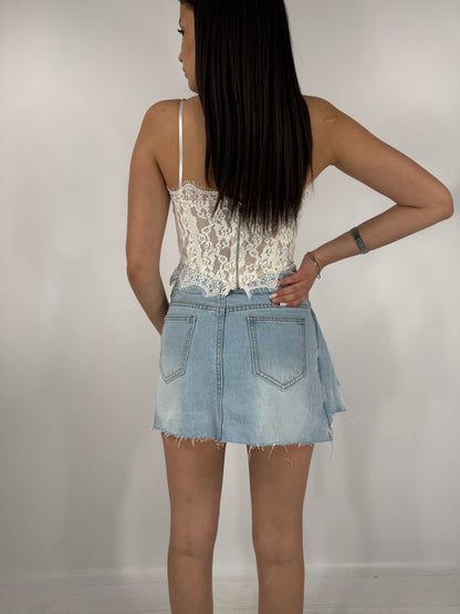 GONNA MINI DENIM ASIMMETRICA