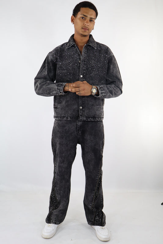 COORDINATO JEANS FLARE GLITTER