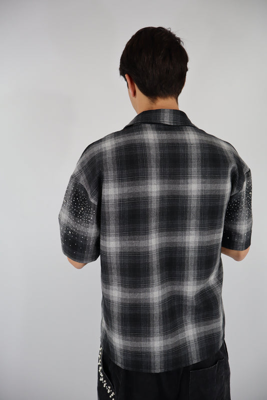 CAMICIA QUADRI STRASS