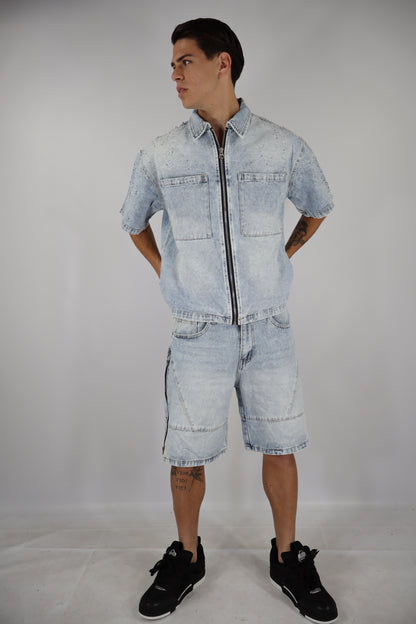 COORDINATO JEANS CHIARO BRILLANTINI