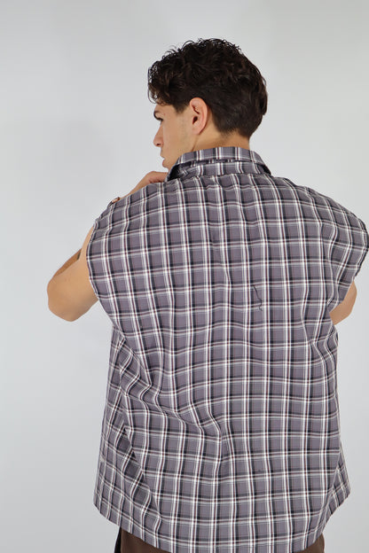 CAMICIA CANOTTA QUADRI BLU