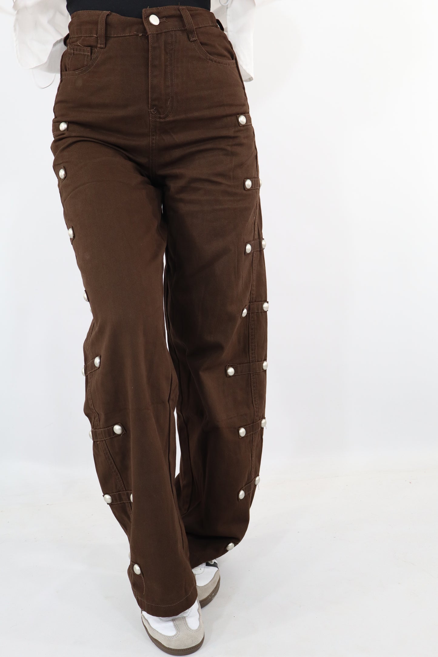 PANTALONI WIDE LEG BOTTONI