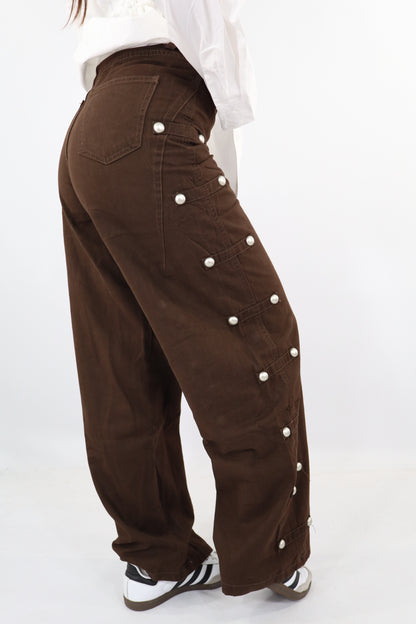 PANTALONI WIDE LEG BOTTONI