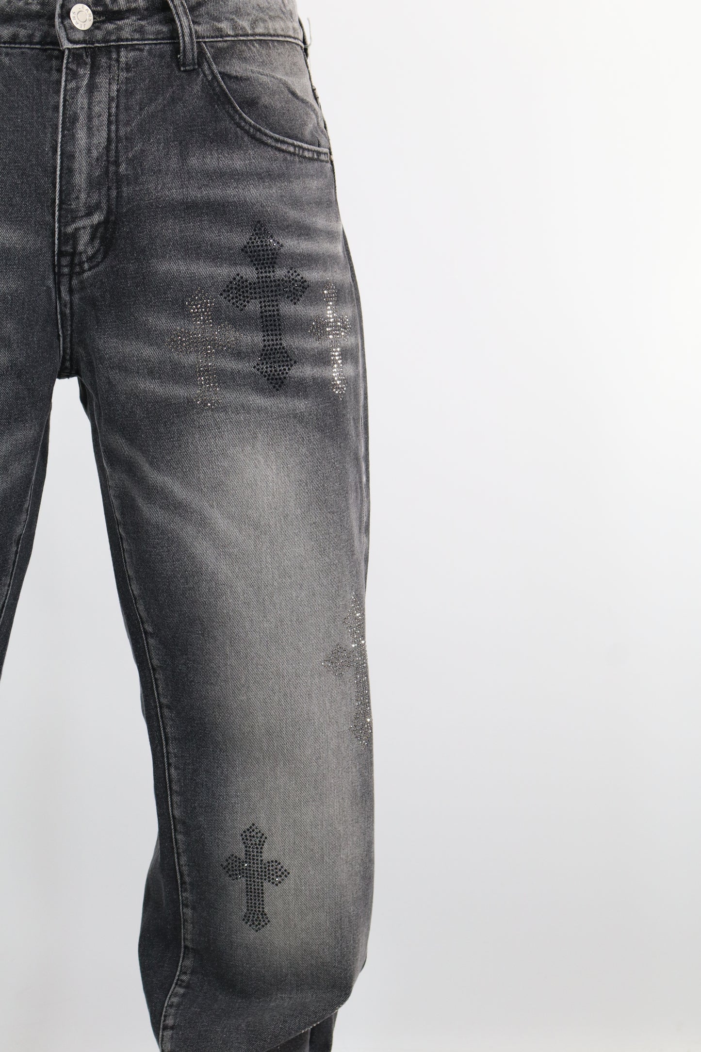 JEANS BAGGY CROCI STRASS