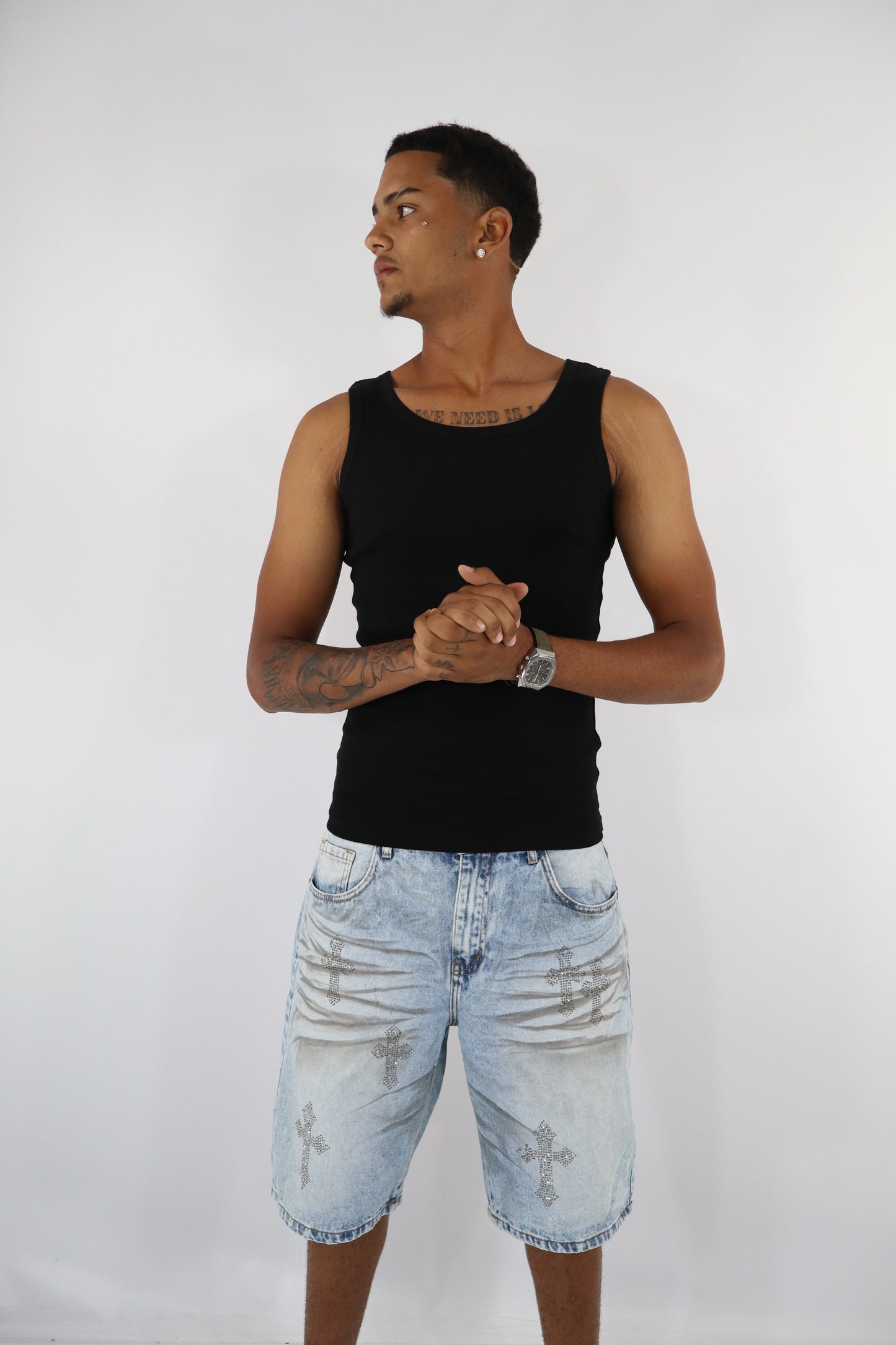 BERMUDA JEANS CROCI SFUMATE