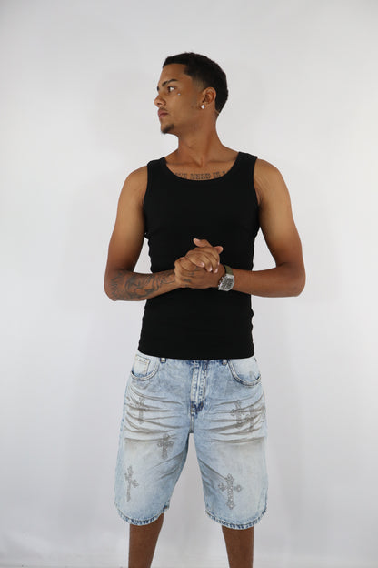 BERMUDA JEANS CROCI SFUMATE