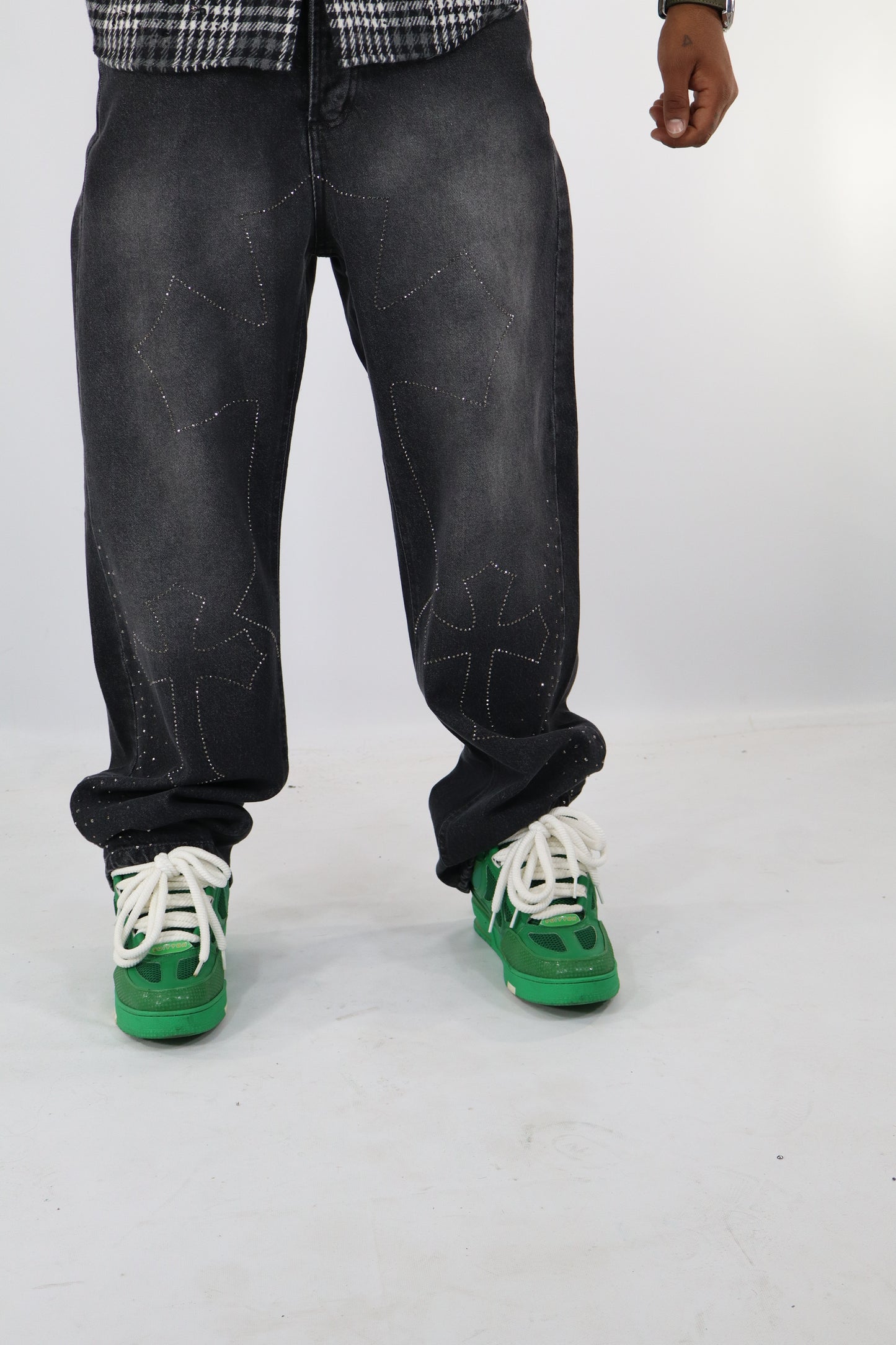 JEANS BAGGY CROCI STRASS