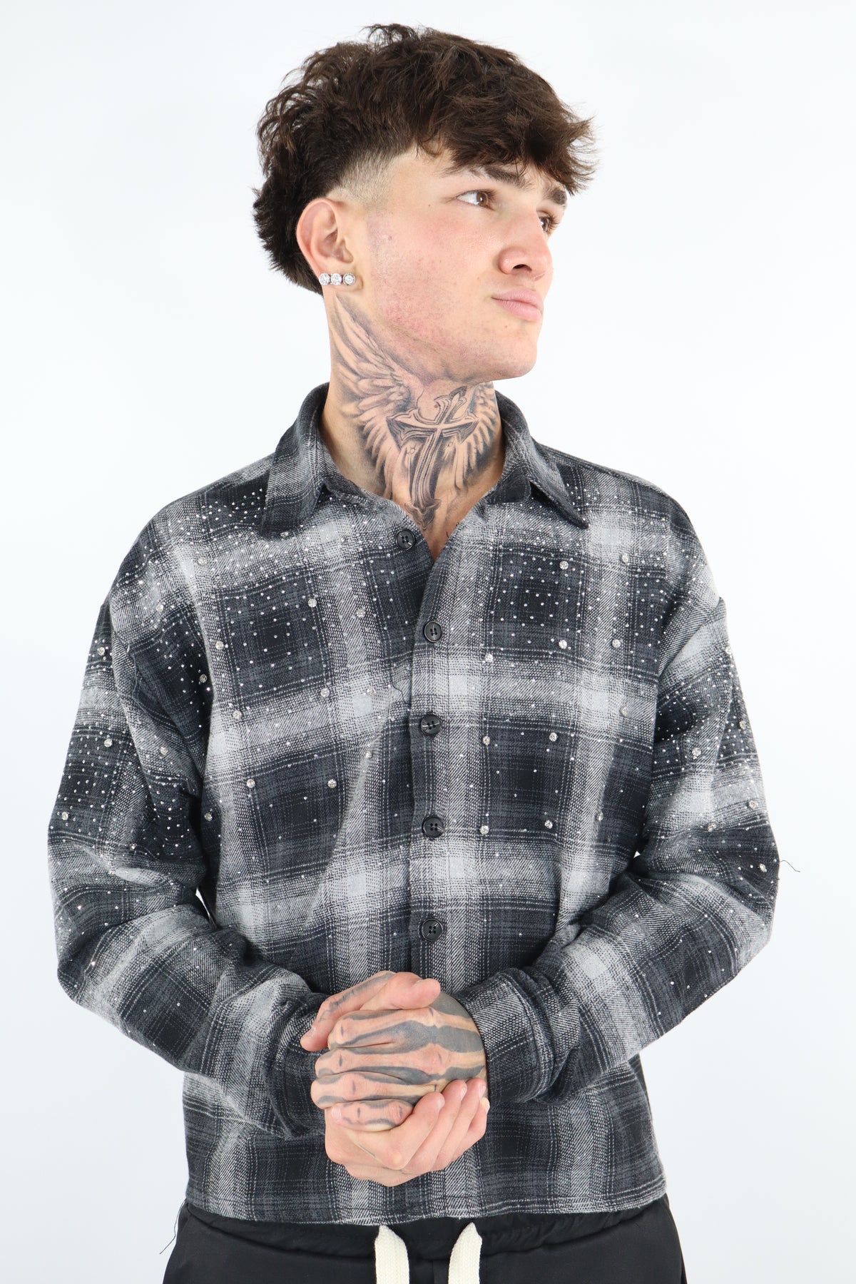 CAMICIA QUADRI STRASS