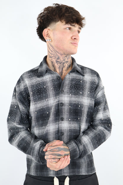 CAMICIA QUADRI STRASS