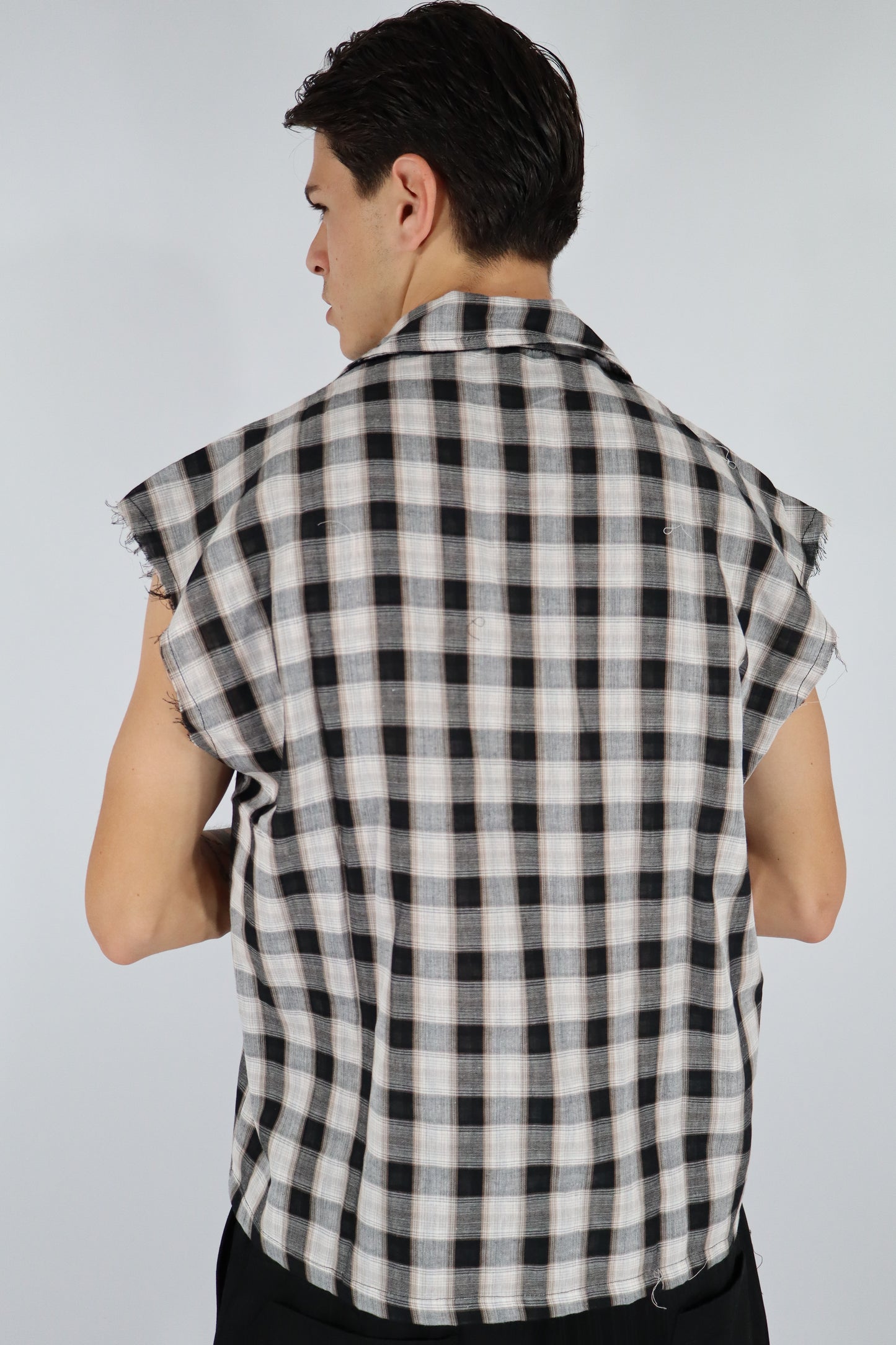 CAMICIA CANOTTA QUADRI BEIGE