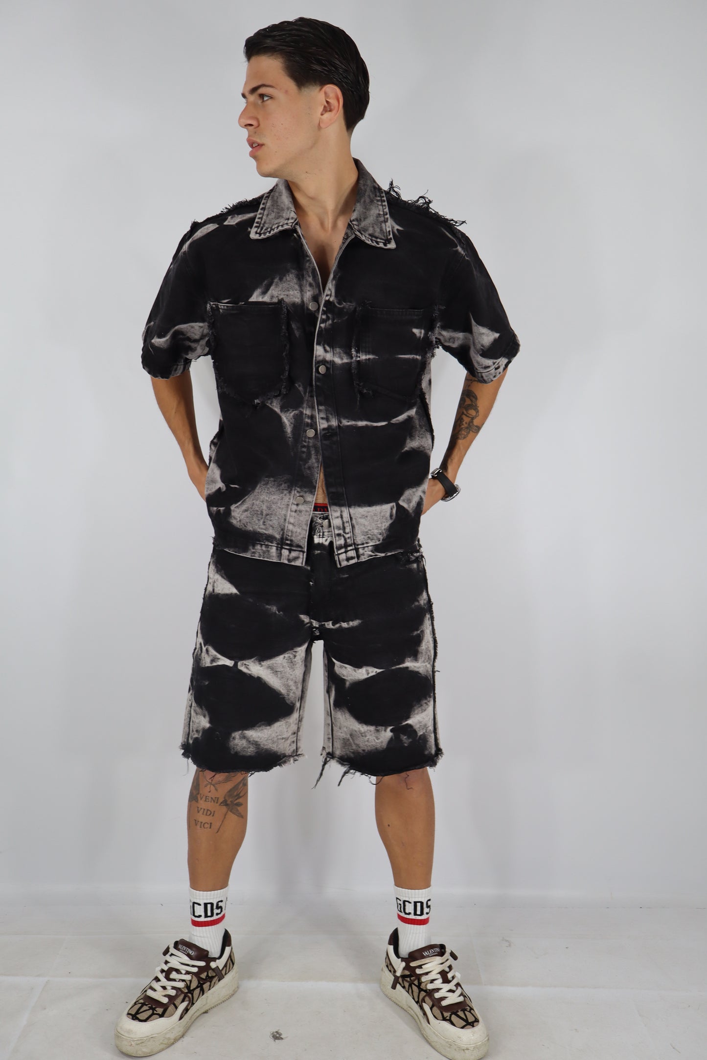 COORDINATO JEANS SFUMATO NERO