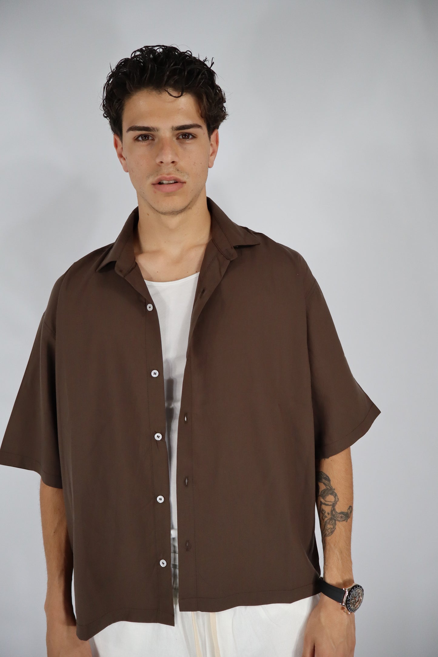 CAMICIA LEGGERA MARRONE