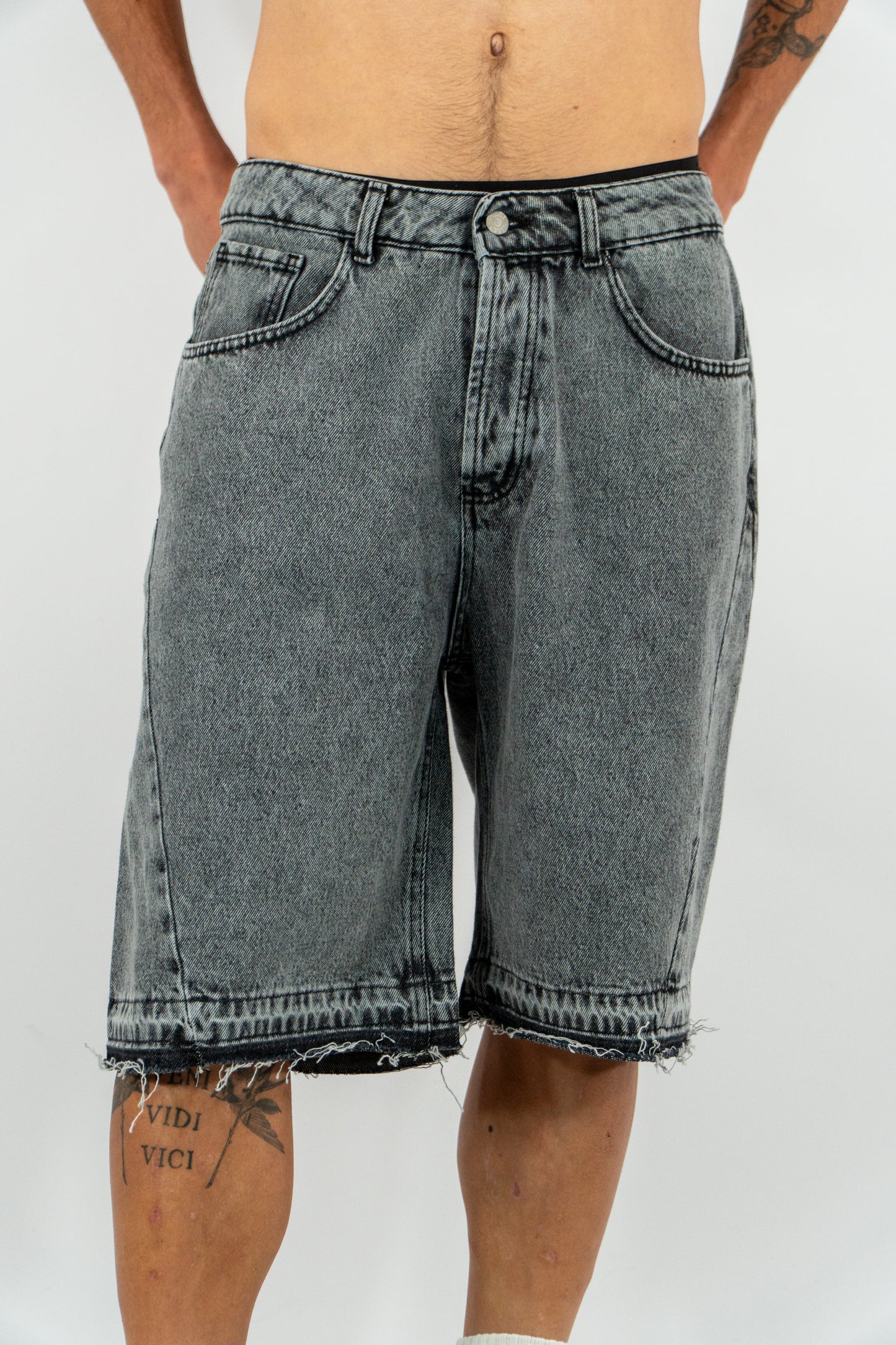 BERMUDA DENIM FLARE GRIGIO