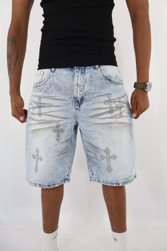 BERMUDA JEANS CROCI SFUMATE