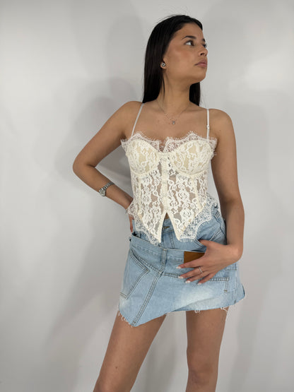 GONNA MINI DENIM ASIMMETRICA