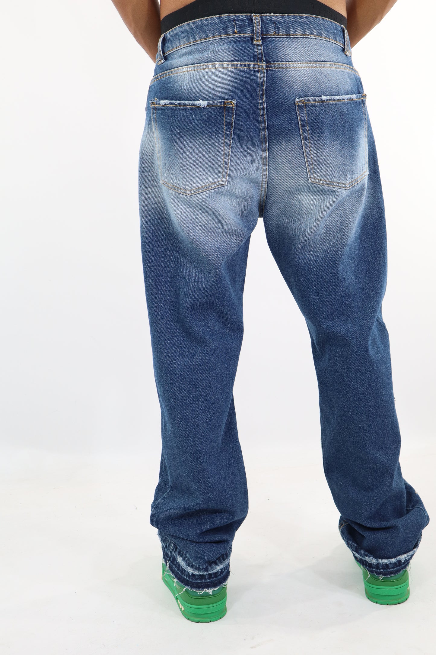JEANS BLU FLARE PERLE