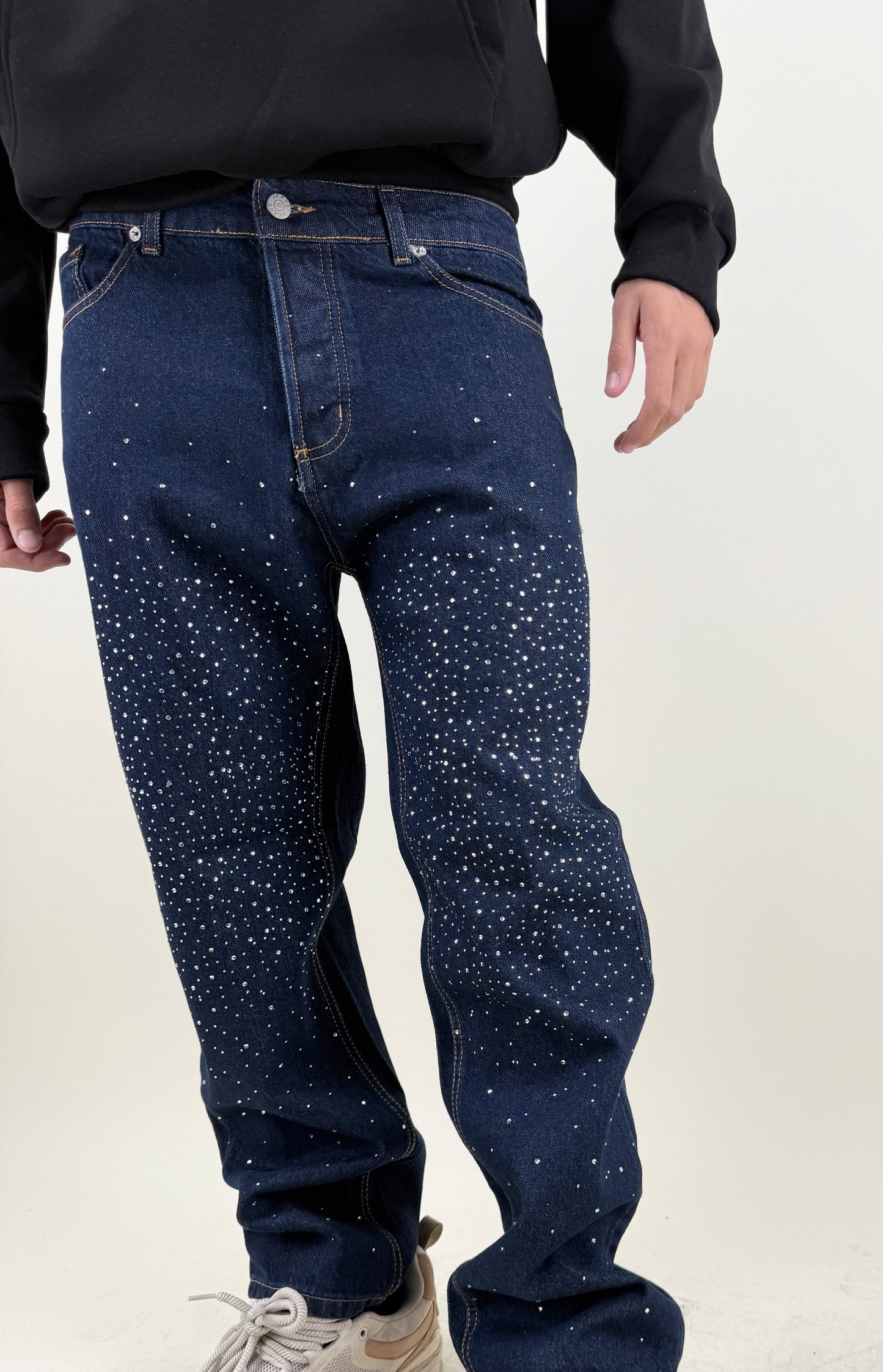 JEANS BLU STRASS