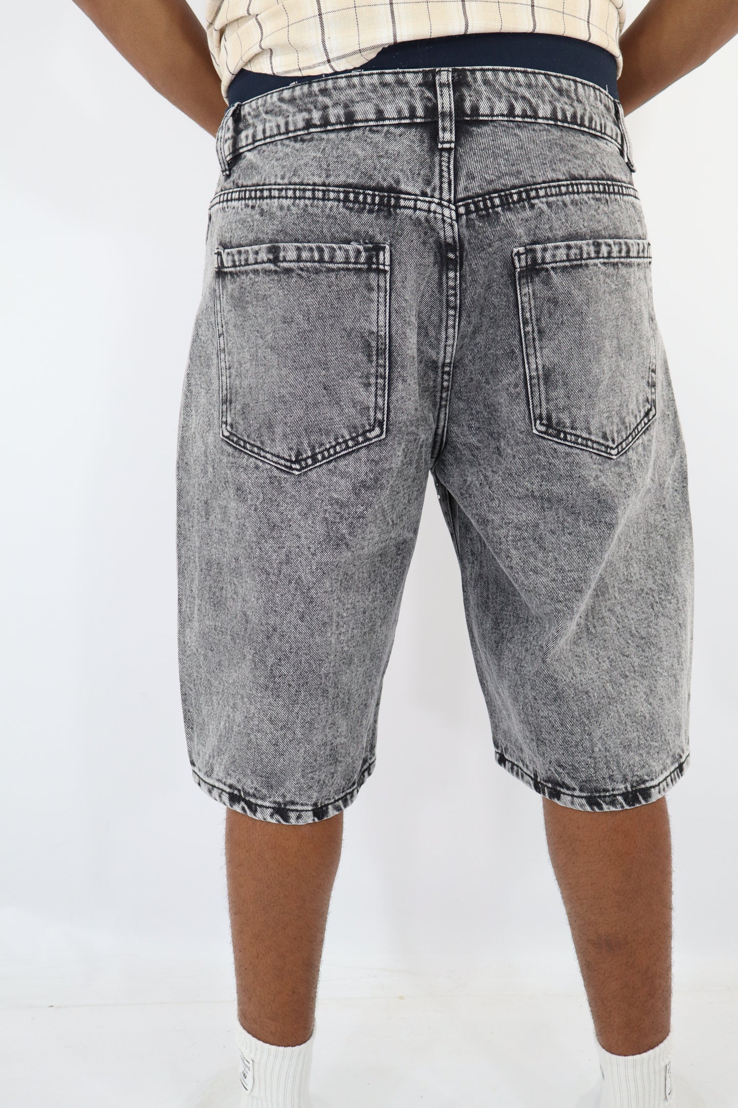 BERMUDA JEANS BRILLANTINI GRIGI