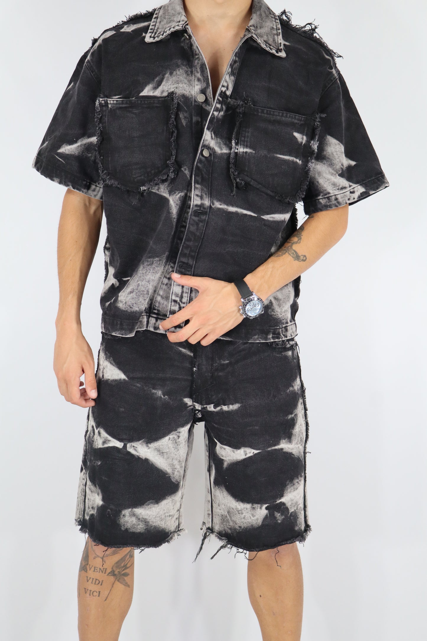 COORDINATO JEANS SFUMATO NERO