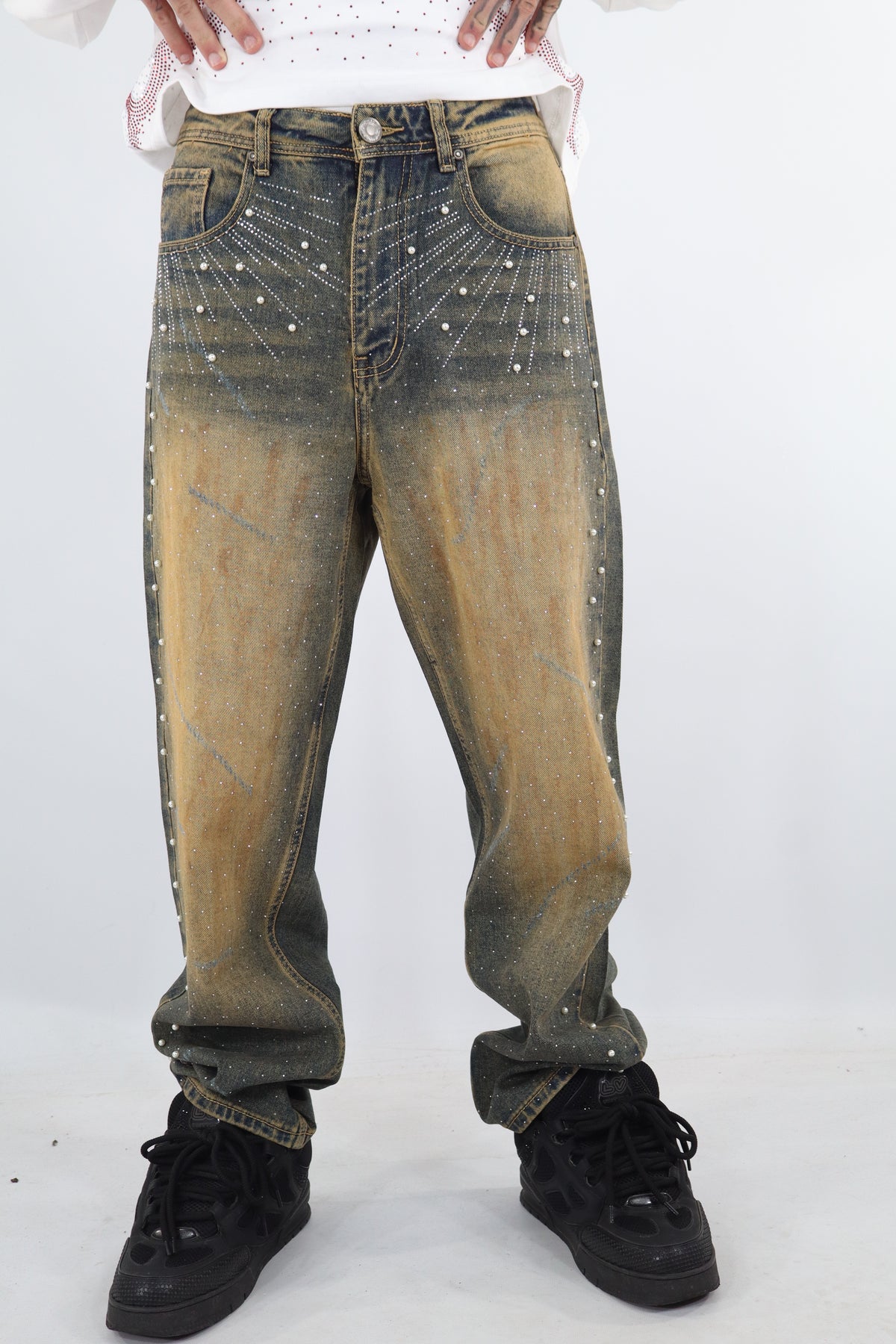 JEANS VINTAGE BRILLANTINI