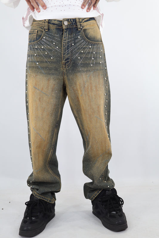 JEANS VINTAGE BRILLANTINI