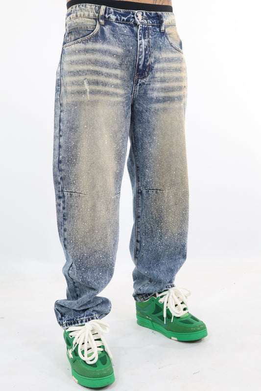 JEANS BAGGY SLAVATI STRASS