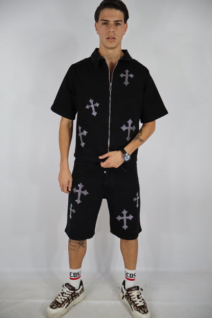COORDINATO NERO CROCI