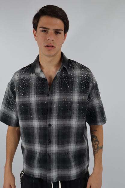 CAMICIA QUADRI STRASS