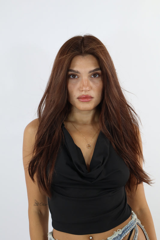 TOP CAMICIA NERO