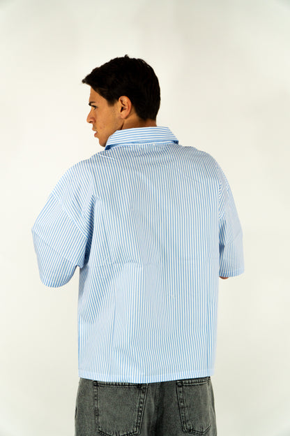 T-SHIRT CAMICIA AZZURRA