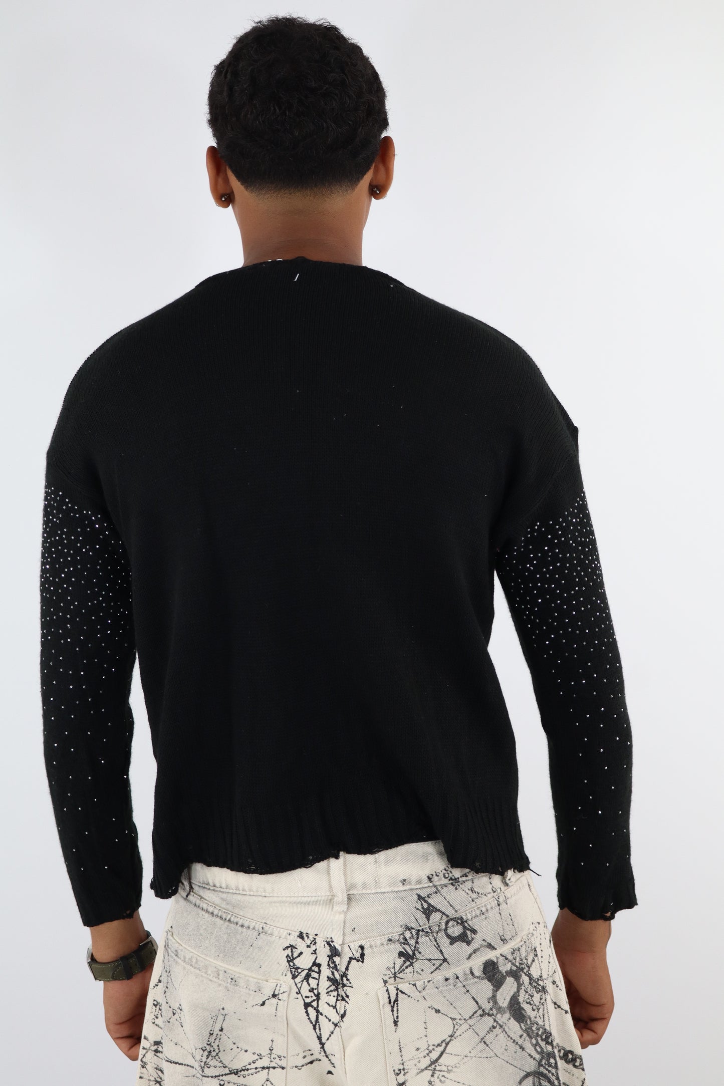 MAGLIONE NERO STRASS