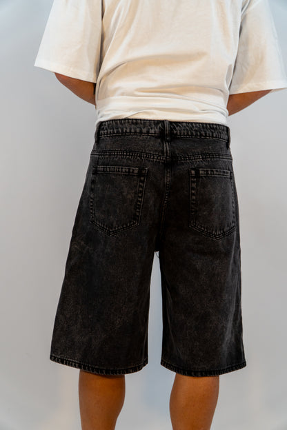 BERMUDA JEANS NERI BRILLANTINI