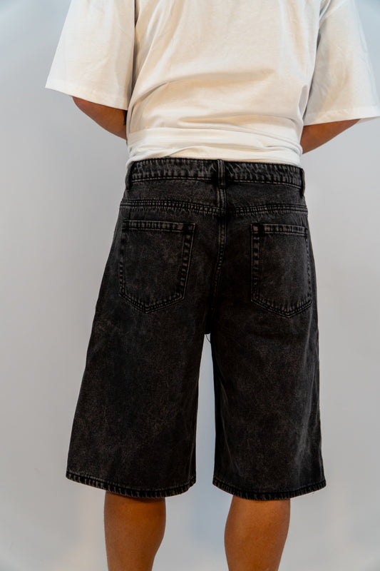 BERMUDA JEANS NERI BRILLANTINI