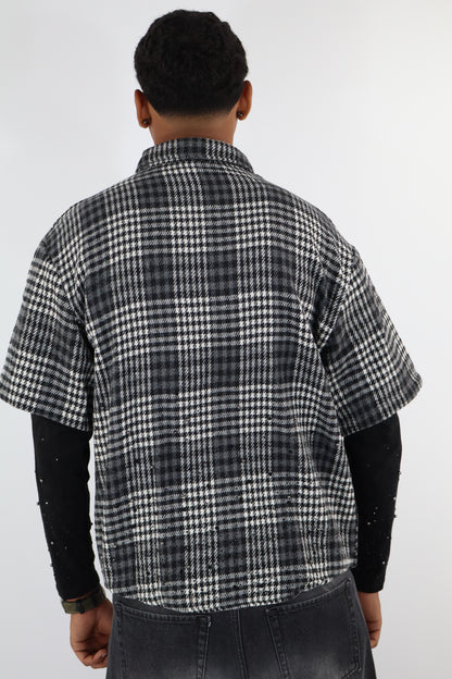 CAMICIA LAYERED QUADRI STRASS