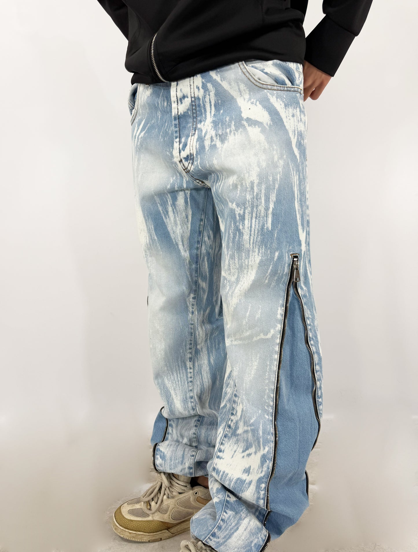 JEANS FLARE ZIP MARMO