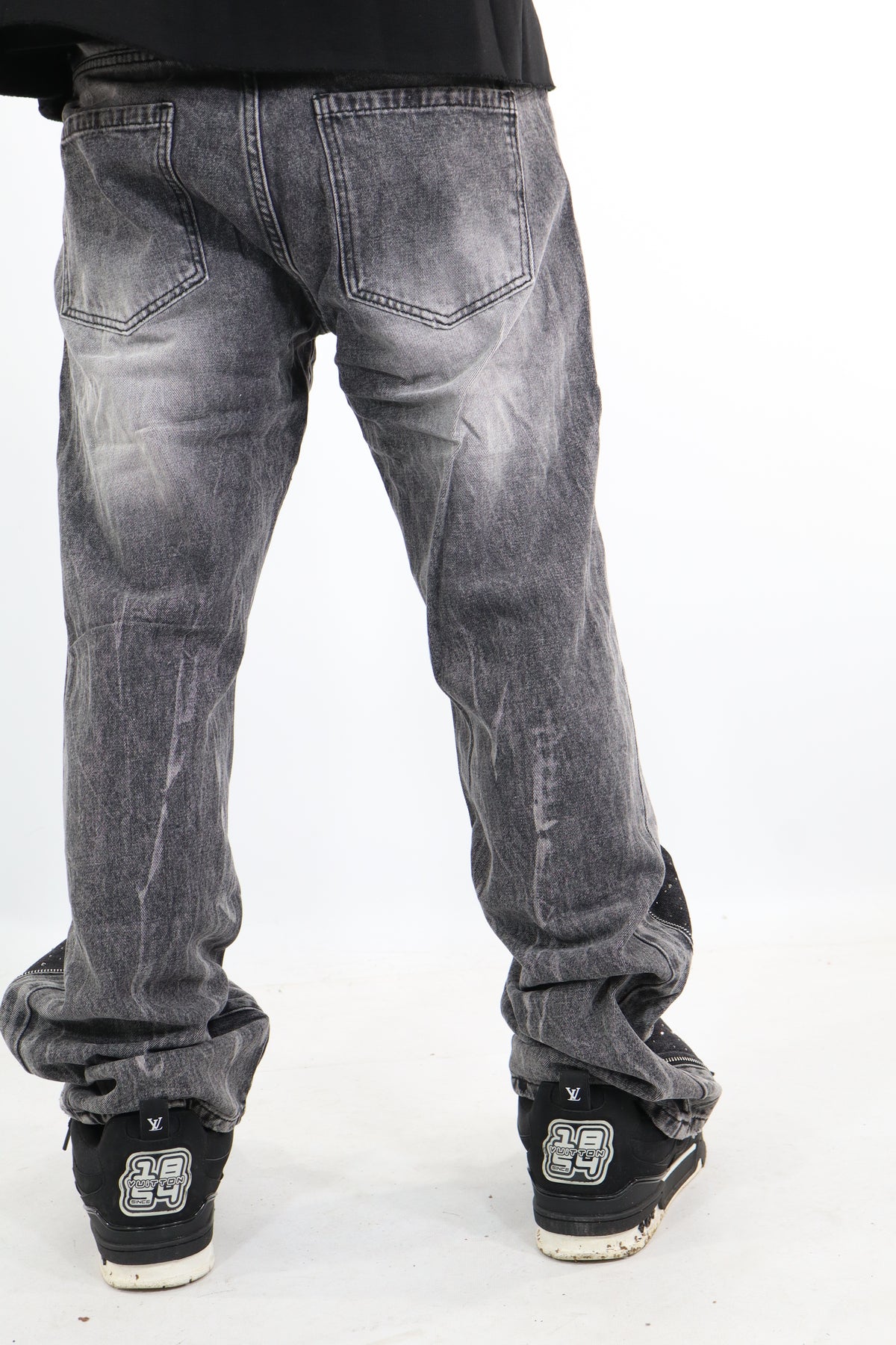 JEANS FLARE GRIGI GLITTER