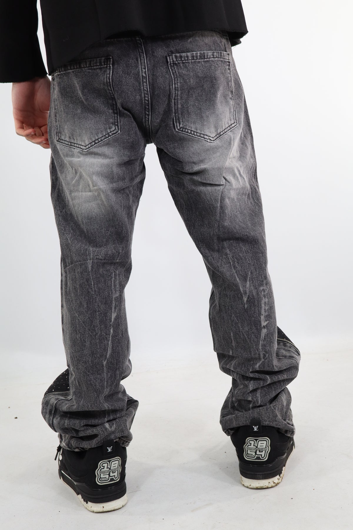 JEANS FLARE GRIGI GLITTER
