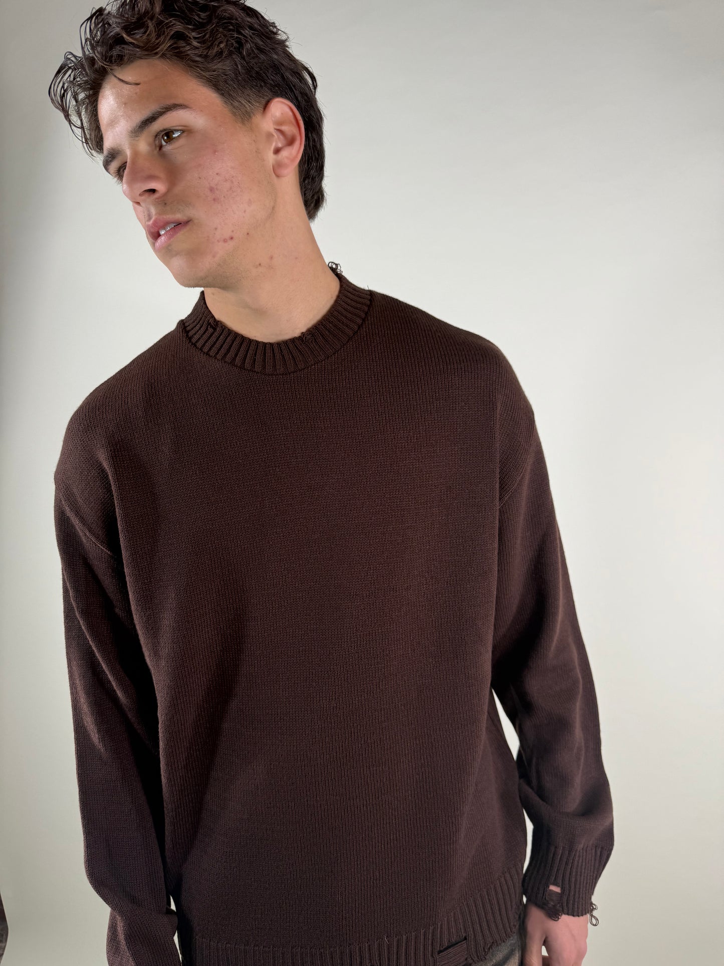 MAGLIONCINO CROP-MARRONE